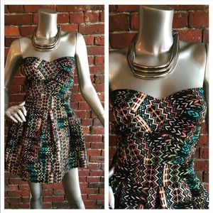 Strapless tribal beat dress, NWT
